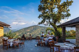 Dineren bij Tiger Mountain Pokhara Lodge