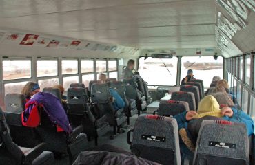 Binnen in de Tundra Buggy