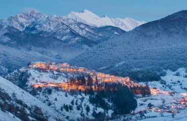 Civitella Alfedena in de sneeuw
